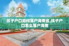 孩子户口如何落户海南省,孩子户口怎么落户海南