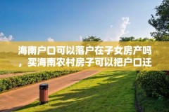 海南户口可以落户在子女房产吗,买海南农村房子可以把户口迁移本村吗?