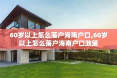 60岁以上怎么落户海南户口,60岁以上怎么落户海南户口政策