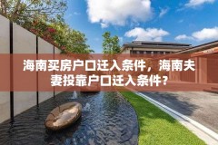 海南买房户口迁入条件,海南夫妻投靠户口迁入条件?