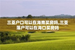 三亚户口可以在海南买房吗,三亚落户可以在海口买房吗