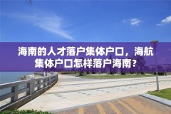 海南的人才落户集体户口,海航集体户口怎样落户海南?