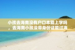 小孩去海南没有户口本能上学吗,去海南小孩没带身份证能过海吗?