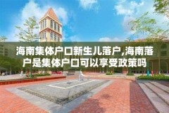 海南集体户口新生儿落户,海南落户是集体户口可以享受政策吗