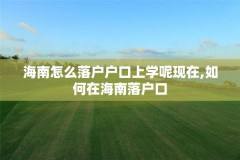 海南怎么落户户口上学呢现在,如何在海南落户口