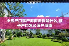 小孩户口落户海南流程是什么,孩子户口怎么落户海南