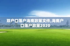 双户口落户海南政策文件,海南户口落户政策2020