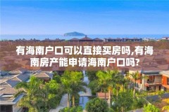 有海南户口可以直接买房吗,有海南房产能申请海南户口吗?