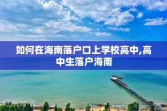 如何在海南落户口上学校高中,高中生落户海南