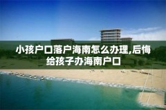 小孩户口落户海南怎么办理,后悔给孩子办海南户口