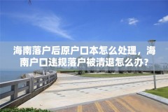 海南落户后原户口本怎么处理,海南户口违规落户被清退怎么办?