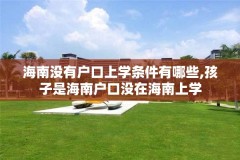 海南没有户口上学条件有哪些,孩子是海南户口没在海南上学