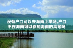 没有户口可以去海南上学吗,户口不在海南可以参加海南的高考吗