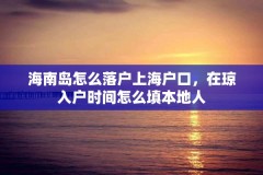 海南岛怎么落户上海户口,在琼入户时间怎么填本地人