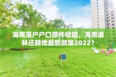海南落户户口原件收回,海南退林还耕地最新政策2022?