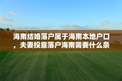 海南结婚落户属于海南本地户口,夫妻投靠落户海南需要什么条件?
