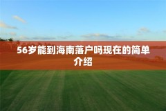 56岁能到海南落户吗现在的简单介绍