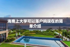 海南上大学可以落户吗现在的简单介绍