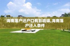 海南落户迁户口有影响嘛,海南落户迁入条件
