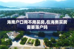 海南户口用不用买房,在海南买房需要落户吗