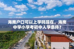 海南户口可以上学吗现在,海南中学小学考初中入学条件?