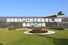 海南集体户口孩子能高考么,海南集体户口好吗