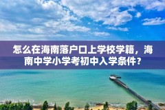 怎么在海南落户口上学校学籍,海南中学小学考初中入学条件?