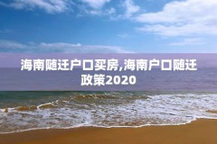 海南随迁户口买房,海南户口随迁政策2020