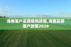 海南落户买房限购政策,海南买房落户政策2020