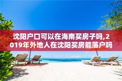 沈阳户口可以在海南买房子吗,2019年外地人在沈阳买房能落户吗