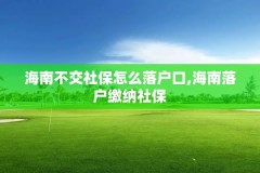 海南不交社保怎么落户口,海南落户缴纳社保