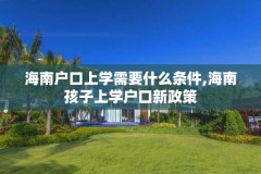 海南户口上学需要什么条件,海南孩子上学户口新政策