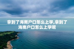 拿到了海南户口怎么上学,拿到了海南户口怎么上学呢