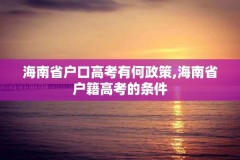 海南省户口高考有何政策,海南省户籍高考的条件
