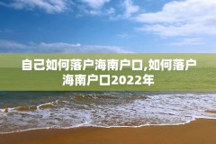 自己如何落户海南户口,如何落户海南户口2022年