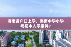 海南省户口上学,海南中学小学考初中入学条件?