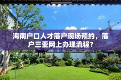 海南户口人才落户现场预约,落户三亚网上办理流程?