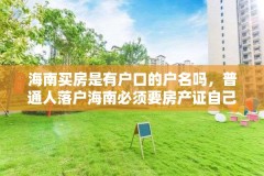 海南买房是有户口的户名吗,普通人落户海南必须要房产证自己名字吗?