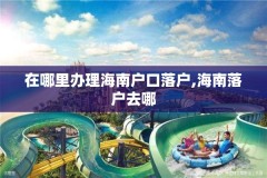 在哪里办理海南户口落户,海南落户去哪