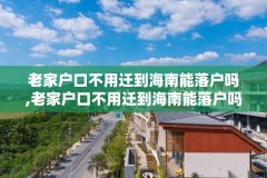 老家户口不用迁到海南能落户吗,老家户口不用迁到海南能落户吗知乎