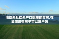 海南无社保无户口哪里能买房,在海南没有房子可以落户吗