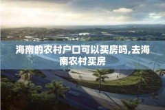 海南的农村户口可以买房吗,去海南农村买房