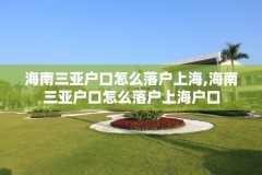 海南三亚户口怎么落户上海,海南三亚户口怎么落户上海户口