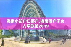 海南小孩户口落户,海南落户子女入学政策2019