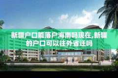 新疆户口能落户海南吗现在,新疆的户口可以往外省迁吗