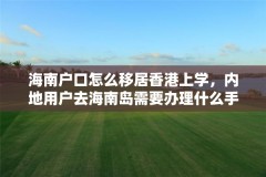 海南户口怎么移居香港上学,内地用户去海南岛需要办理什么手续?