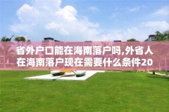 省外户口能在海南落户吗,外省人在海南落户现在需要什么条件2002年2020年