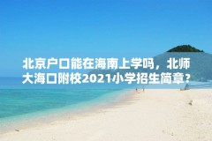 北京户口能在海南上学吗，北师大海口附校2021小学招生简章？