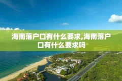 海南落户口有什么要求,海南落户口有什么要求吗