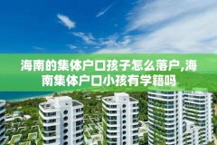 海南的集体户口孩子怎么落户,海南集体户口小孩有学籍吗